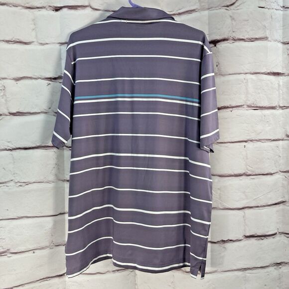 Puma Golf Shirt SZ XL Purple White Stripe Mens Performance Athletic Activewear - Picture 6 of 9